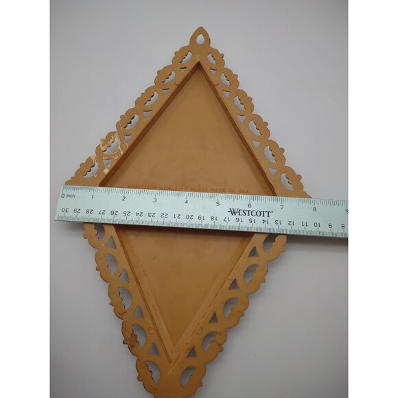 Vintage 1970s Homco Art Nouveau Greek Gold Tone Diamond Resin Wall Plaques - Picture 14 of 16